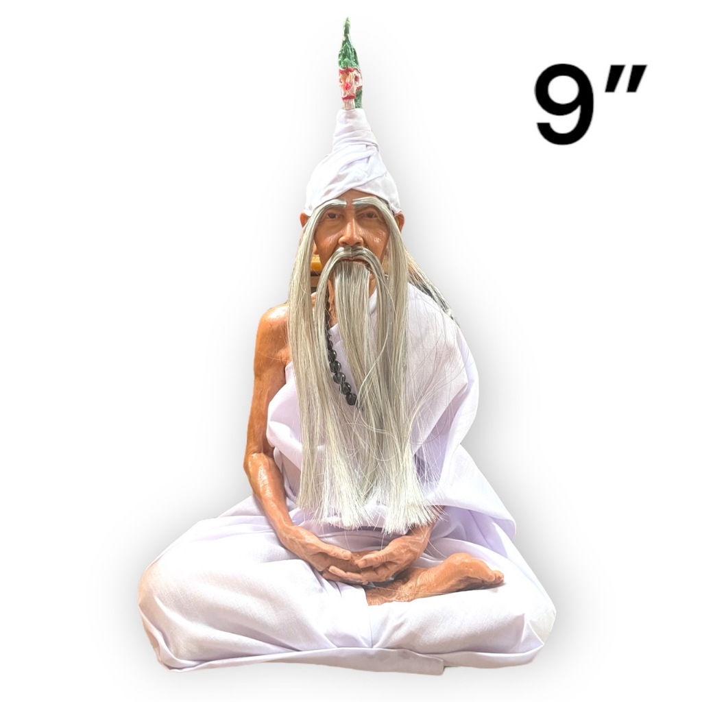 ปู่ฤาษีภุงชงค์ ห่มขาว กว้าง 9นิ้ว สูง 14นิ้ว