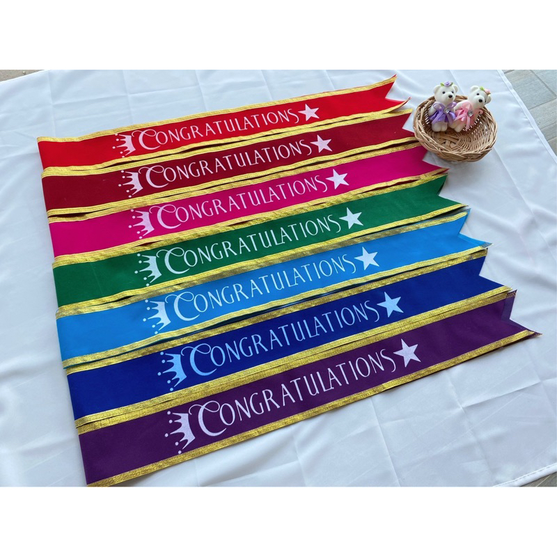 สายสะพายปัจฉิม ขอบวิ้งค์ congratulations