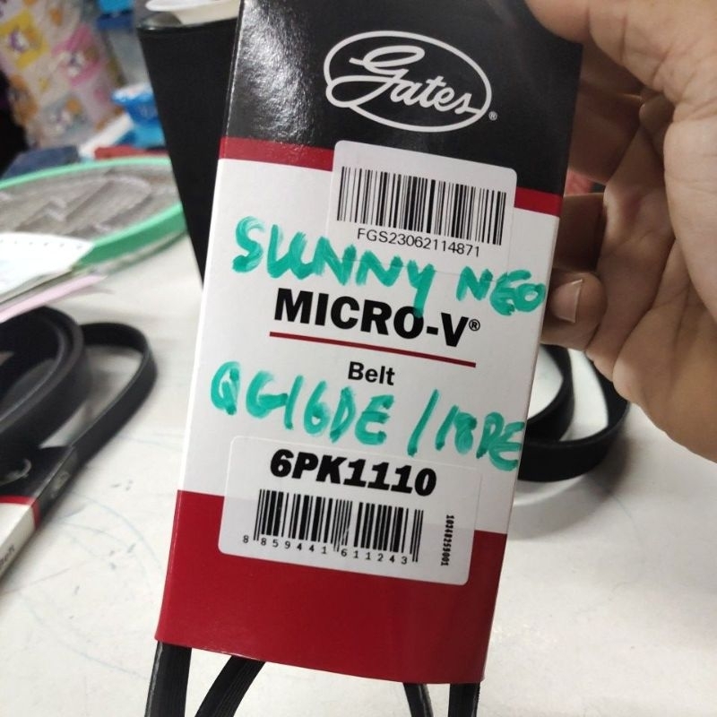 สายพาน 6PK1110 ใส่กับ Nissan Sunny Neo 1.6/1.8 (QG16DE/QG18DE)
