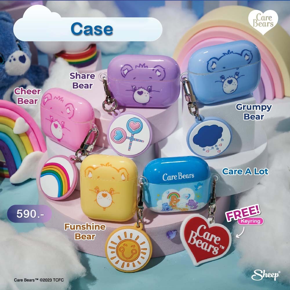 [Care Bears Collection] เคสสำหรับAirpods 1/2/3/Pro ลายแคร์แบร์ กันกระแทกได้ดี มาพร้อม keychain สุดน่ารัก ลิขสิทธิ์แท้