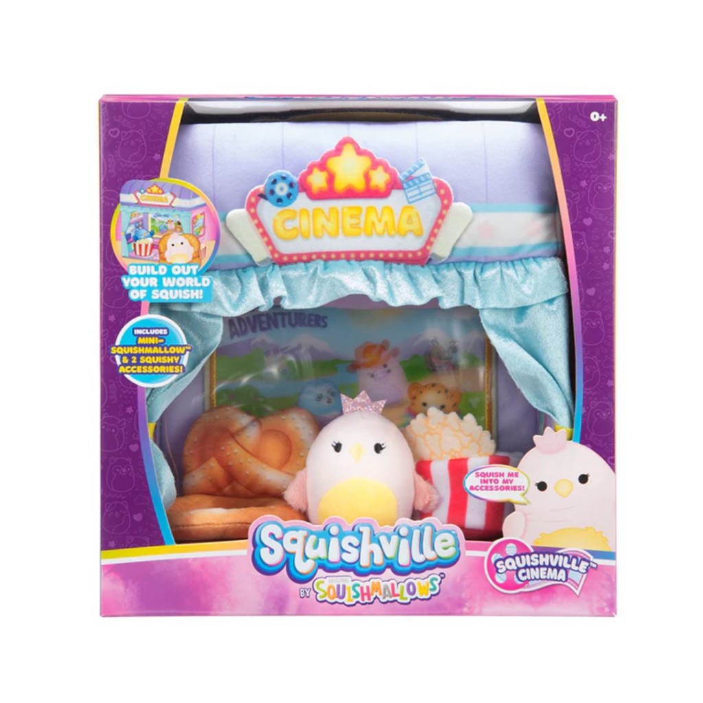 Squishville Sqm Cinema L1โรงภาพยนต์ของตุ๊กตาผ้านุ่มนิ่ม (สินค้าพร้อมส่ง)