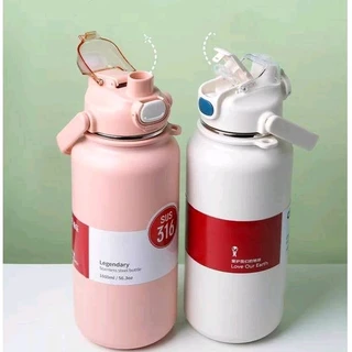 กระบอกน้ำเก็บเย็น 1.2L 1.4Lลิตร สแตนเลส 316 กระติกเก็บความเย็น แก้วเก็บความเย็น พร้อมหลอด เก็บน้ำร้อน/เย็น