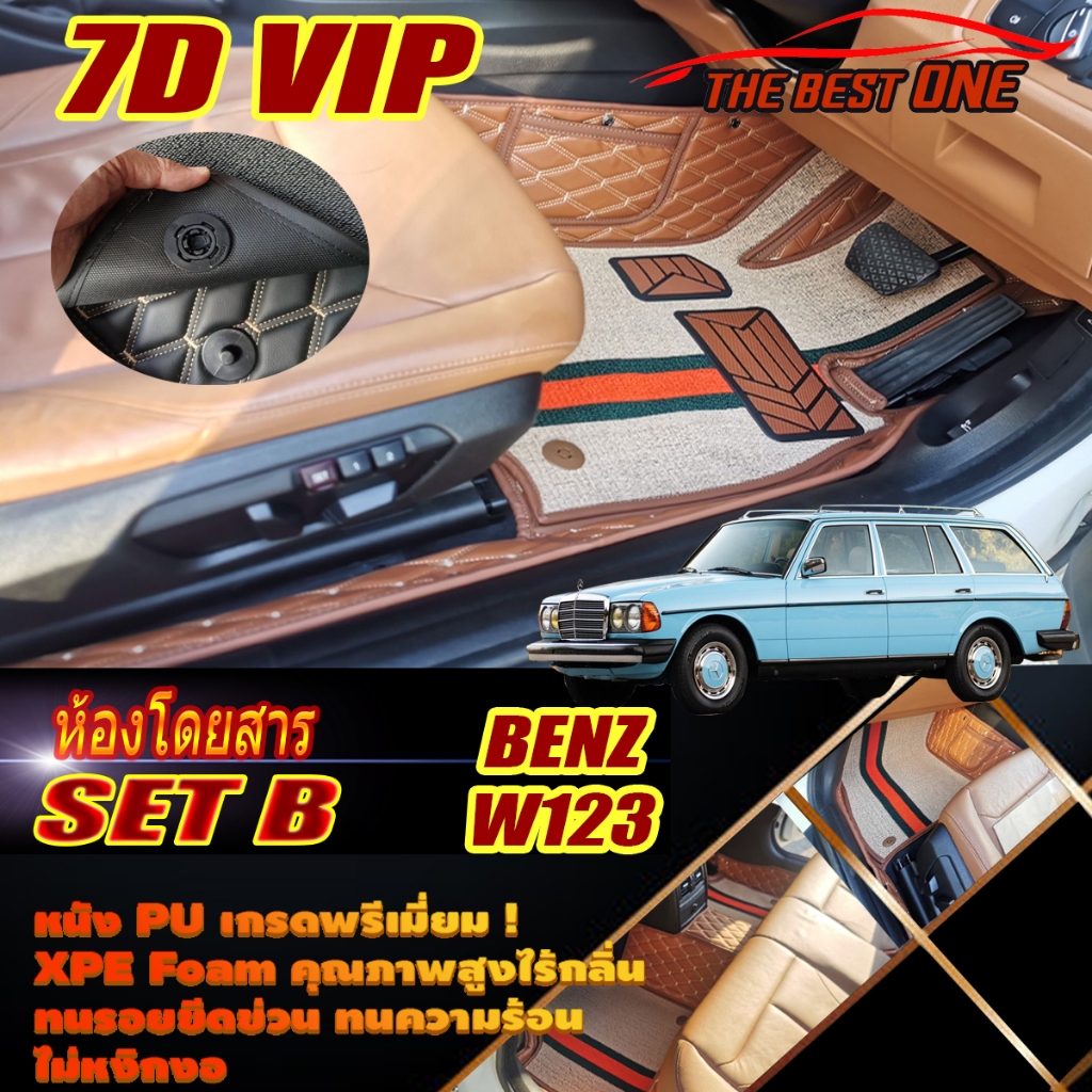 Benz W123 Wagon Van 1976-1985 (เฉพาะห้องโดยสาร) พรมรถยนต์ W123 Wagon 300TD 280TE พรม7D VIP The Best 