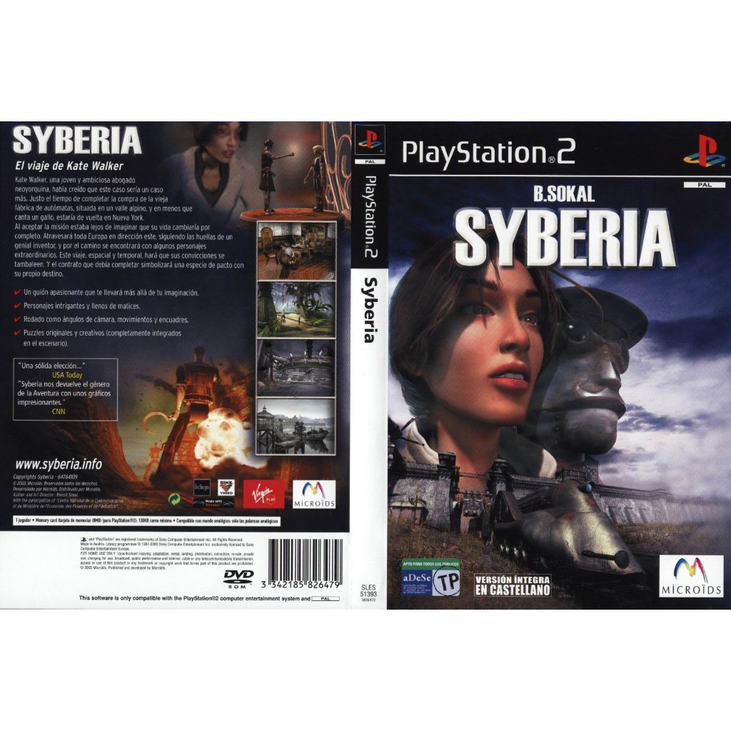 แผ่นเกมส์ PS2 Syberia สกรีนแผ่น คุณภาพ ส่งไว (DVD)