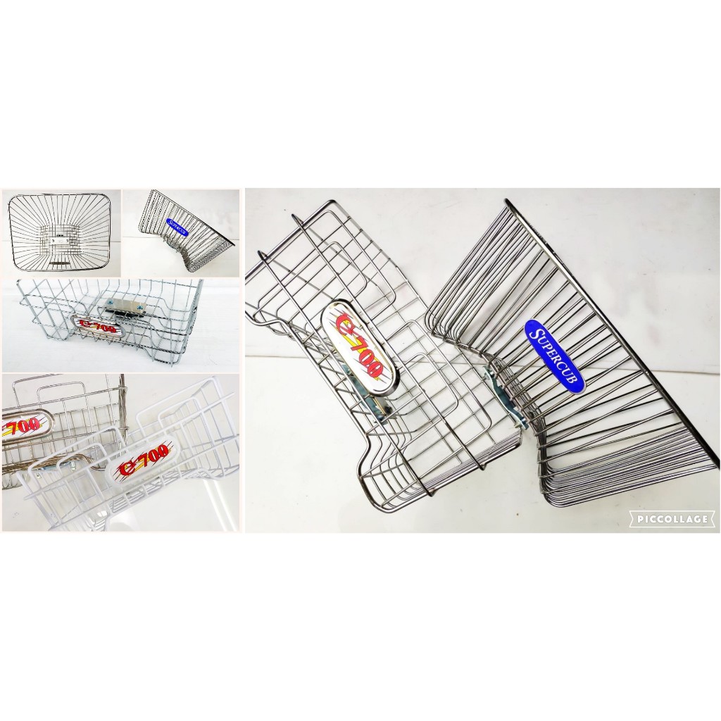 ตะกร้าหน้า C700 C70 สีขาว/ชุบโครเมี่ยม-Cub คลาสสิก