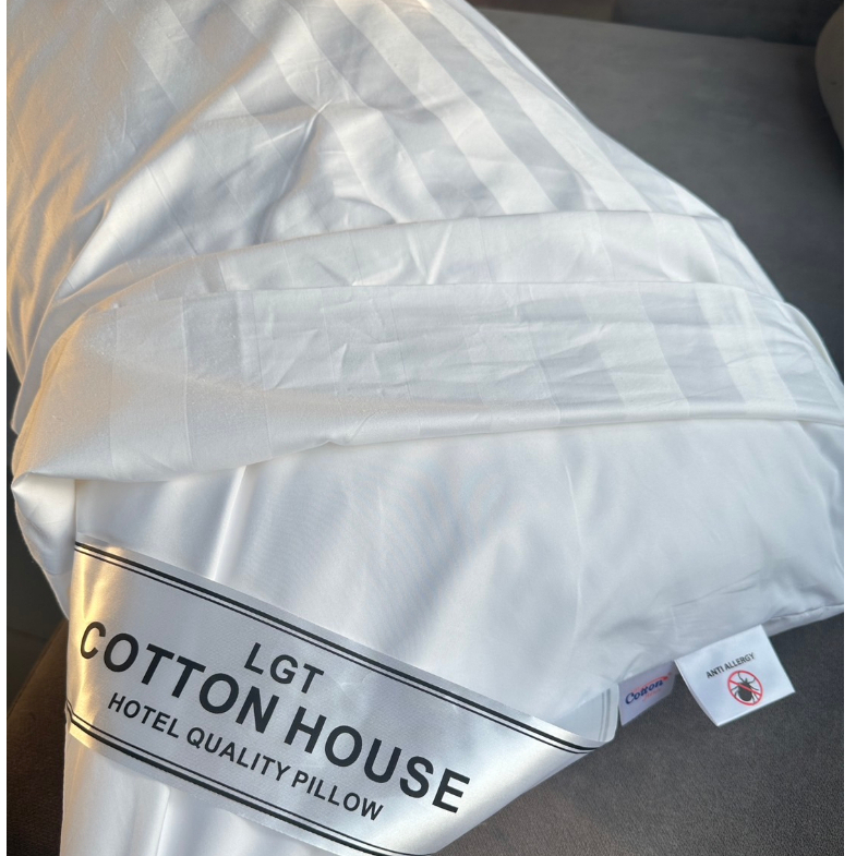 หมอนหนุนสูญญากาศ Cotton House หมอนหนุนกันไรฝุ่น หมอนหนุนคุณภาพโรงแรม นุ่มมาก เกรดพรีเมี่ยม