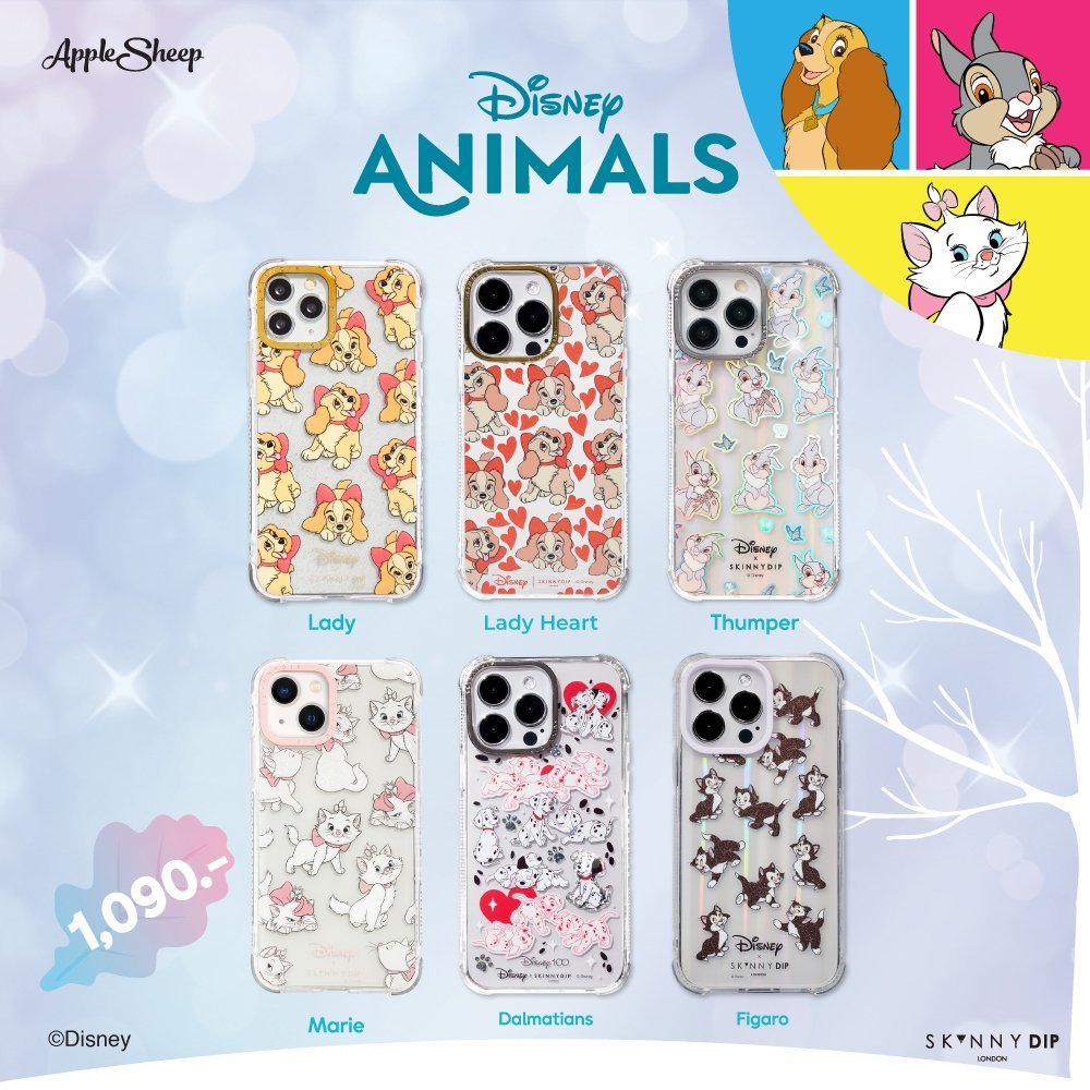 [Skinnydip Disney Animals] เคสสำหรับไอโฟน 12Pro/13/13Pro/14/14 Plus/14 Pro/14 Pr