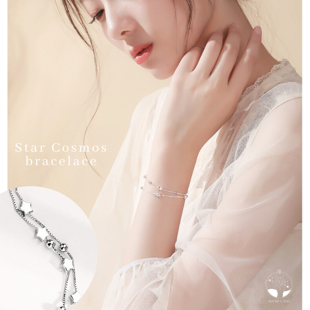 MNL💗Star Cosmos สร้อยข้อมือลูกปัดดาวสองชั้น กำไลแฟชั่น เงินแท้ ไม่ลอกไม่ดำ เครื่องประดับ ของขวัญ ครบรอบ วันเกิด น่ารัก