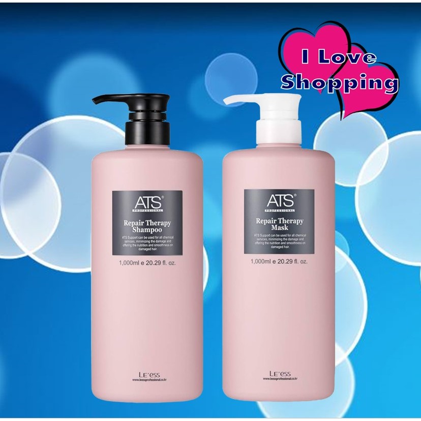 ATS Repair Therapy Shampoo/Mask 1000 ml แชมพู ครีมนวดผม ที่ช่วยซ่อมแซม และขจัดสิ่งตกค้างบนหนังศีรษะ และเส้นผม