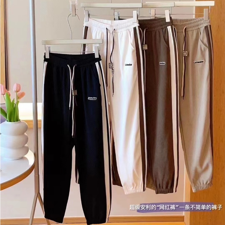 🎀พร้อมส่ง🎀กางเกงขายาว ผ้าลูกฟูก เอวยางยืด กระเป๋าข้าง ผ้าหนาคุณภาพดี ใส่แล้วขาเล็ก สินค้าพร้อมส่ง