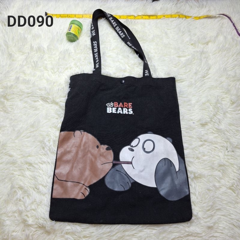 (DD090) กระเป๋าผ้า มือสอง Miniso×We bare bear