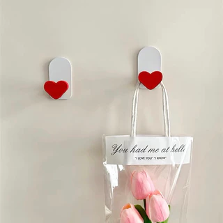 พร้อมส่ง🍑 ที่แขวนของ ตะขอ Red Heart ที่แขวนของติดผนัง ไม่ต้องเจาะ ที่แขวนกุญแจ ที่แขวนปลั๊กไฟ ที่ติดผนังแขวนของ 32007