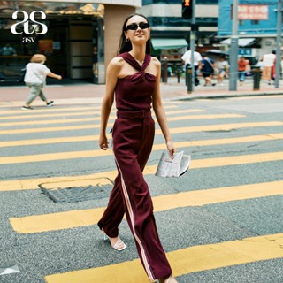 [asv aw23] Ganesh Side Stripe Pants กางเกงผู้หญิง ขายาว ตัดต…