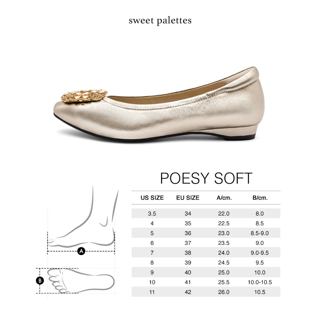 Sweet Palettes รองเท้าหนังแกะ Poesy Soft Silver Charm