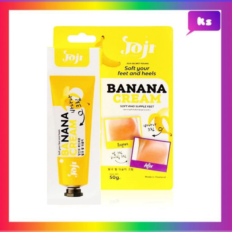 ( 1 หลอด) Joji Banana Cream โจจิ บานาน่า ครีมบำรุงเท้า สูตรกล้วย 50g.