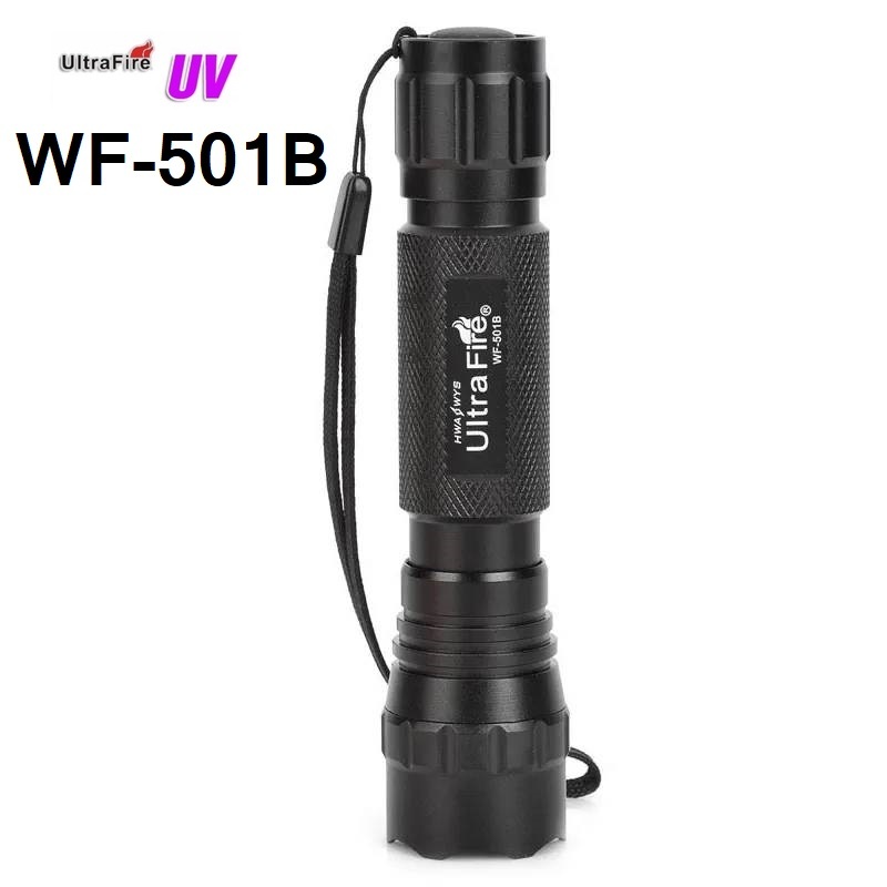 ไฟฉาย UV UltraFire WF501B หลอด UV ความยาวคลื่น 395nm LED Light Flashlight (แสงม่วง)#WF501B **ออกใบกำ