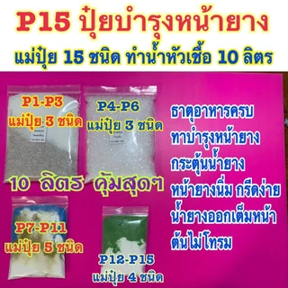 ปุ๋ยP15 ปุ๋ยบำรุงทาหน้ายาง ฉีดพ่นต้นเพิ่มน้ำยาง ปุ๋ยบำรุง อาหารเสริม สำหรับผสมทำน้ำปุ๋ย 10 ลิตร