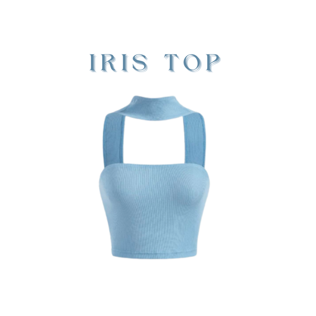Iris Top🌈 เสื้อคล้องคอ ผ้าริบถัก
