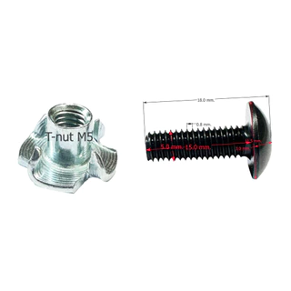 น๊อตดำ JMT(หัวร่ม) M5x10,15,20,25,30,35,40,45,50 mm.+ทีนัทM5x8 mm.น๊อตยึดลำโพง สกรูดำ น๊อตยึดอุปกรณ์ หัวร่มแฉกดำ