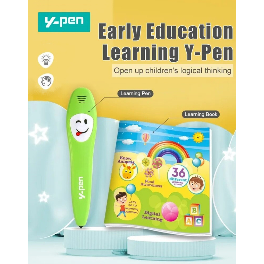 Y-Pen หนังสือปากกาอัจฉริยะสำหรับเด็ก ปากกาพูดได้ ถามตอบภาษาอังกฤษ มีเสียง มีไฟ พร้อมหนังสือภาพ 36 หน้า