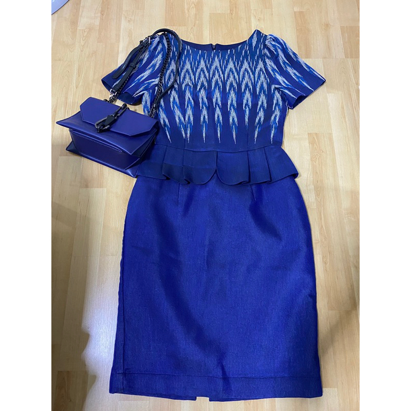 ชุดเดรส Apps shop ผ้าไทย มือหนึ่ง