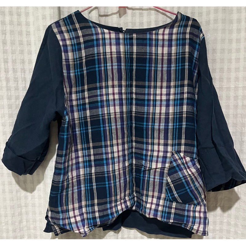 A49เสื้อลินินแขนสามส่วน