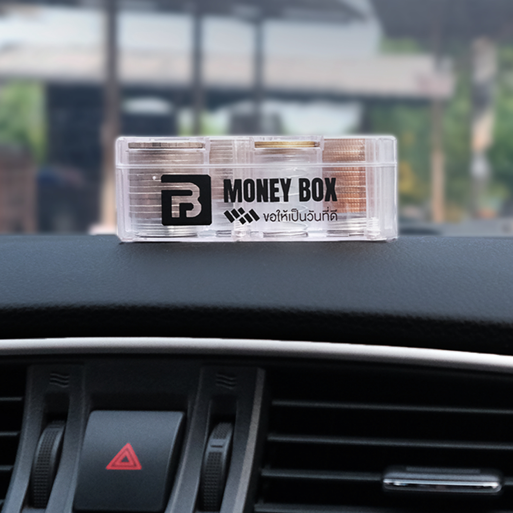 กล่องเก็บเหรียญสปริง กล่องใส่เหรียญ ที่ใส่เหรียญ รุ่นสไลด์ พร้อมที่หนีบบัตร ใช้แต่งรถ หรือ พกพาได้ - รูปที่ 2
