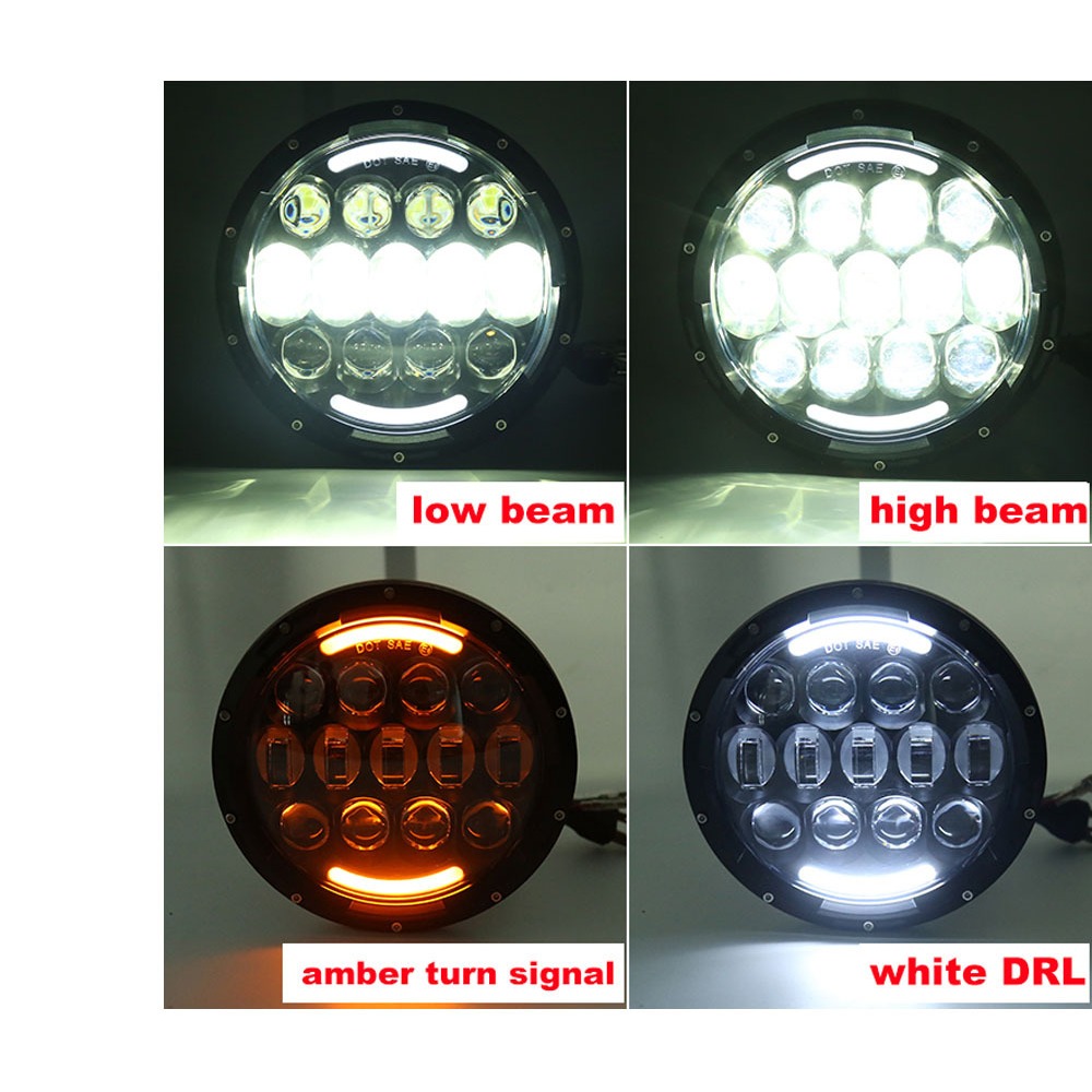 7 นิ้ว 13 ลูกปัดไฟหน้ารถ LED, รถจักรยานยนต์ฮาร์เลย์รถออฟโรด, ไฟดัดแปลง, อุปกรณ์เสริม ราคา ถูกที่สุด ดีลบีเคเค แกลเลอรีภาพที่ 4