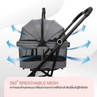 Pawwy Shiba Pet Stroller รถเข็น Multi function เหมาะสำหรับสัตว์เลี้ยงขนาดเล็ก รองรับน้ำหนักได้สูงสุด 20 กก