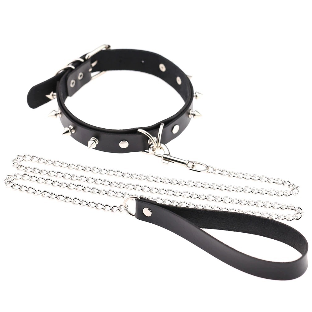 สร้อยคอโชคเกอร์ สายหนัง คล้องโซ่ พังค์ ร็อค มังงะ อะนิเมะ แนวโกธิค Punk Rock Hip Hop Leather Choker พร้อมส่งจากเมืองไทย