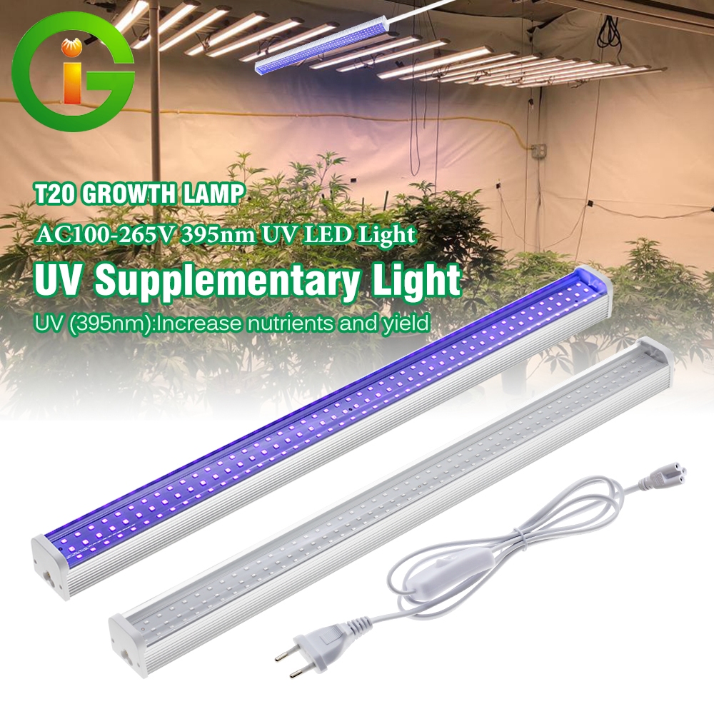 ไฟแถว UV ช่วยปลูกต้นไม้ Led UV 50W 100W กันน้ำได้ ไม่กลัวฝนและหมอก มีสวิตช์ปิดเปิด การเจริญเติมโตแบบ 24 ชม