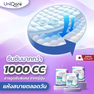 Uniqare ผ้าอ้อมผู้ใหญ่ แบบกางเกง 40 ชิ้น นุ่มสบาย ซึมซับมากถึง 1000 ซีซี ไซส์ S,M,L,XL,XXL