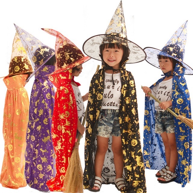 เสื้อคลุมแม่มด และหมวกคอสเพลย์ ชุดสำหรับจัดปาร์ตี้ฮาโลวีน Witch cloak, cosplay hat, Halloween party 
