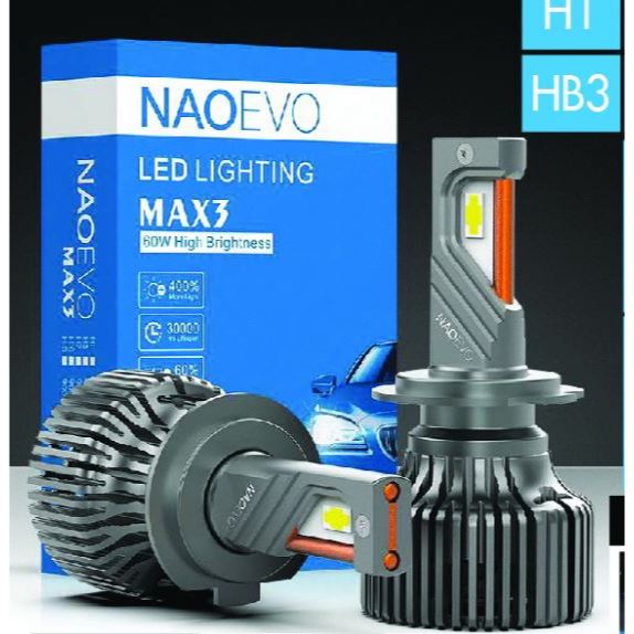 หลอดไฟหน้ารถยนต์ LED NAO EVO MAX3 กำลังไฟ 90W สว่าง 14000 ลูเมน สินค้าเกรด A รับประกัน 2 ปี แสง 6500