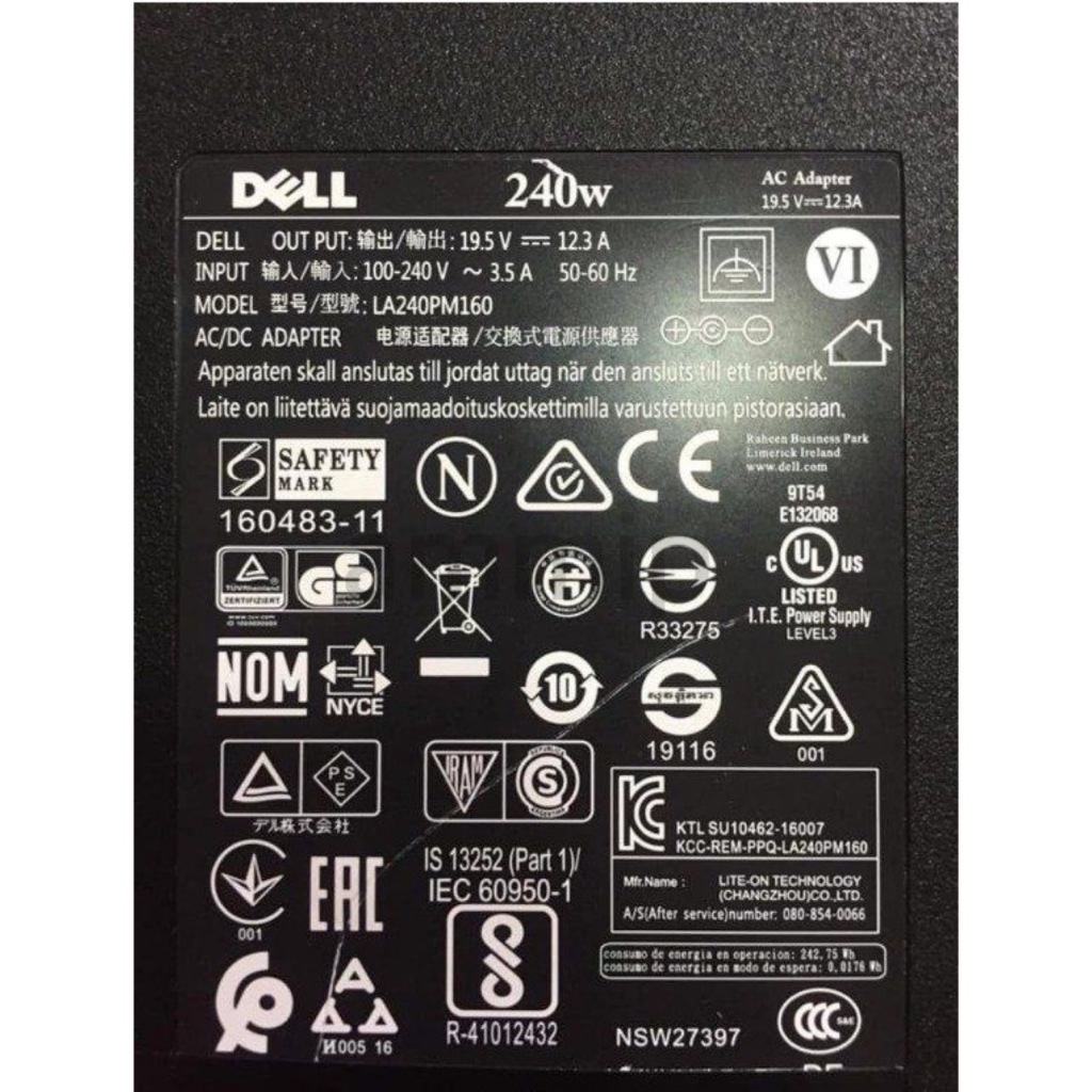 DELL Adapter240W 19.5V 12.3A 7.4*5.0 Dell - รูปที่ 4