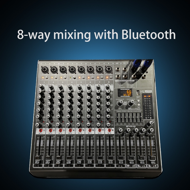 Professional mixer with Bluetooth 8-way, audio mixer  ปลุกปั่นเสียง