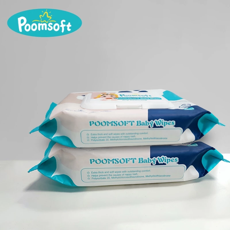POOMSOFT ทิชชู่เปียก 80 ชิ้น/แพ็ค ผ้าเช็ดทำความสะอาดแบบเปียก ผ้าเช็ดทำความสะอาดเด็ก Baby Wipes thumbnail 10