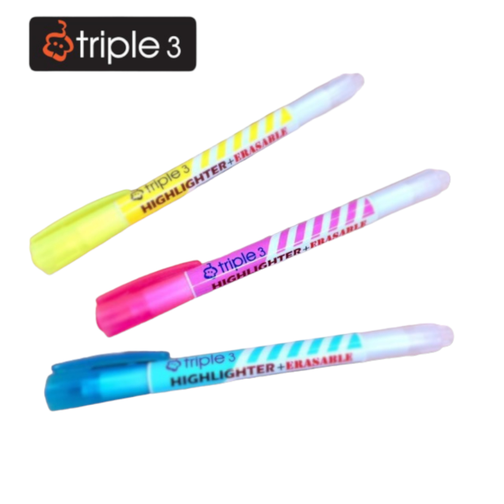 ปากกาไฮไลท์ลบได้ Triple 3 Highlighter + Erasable