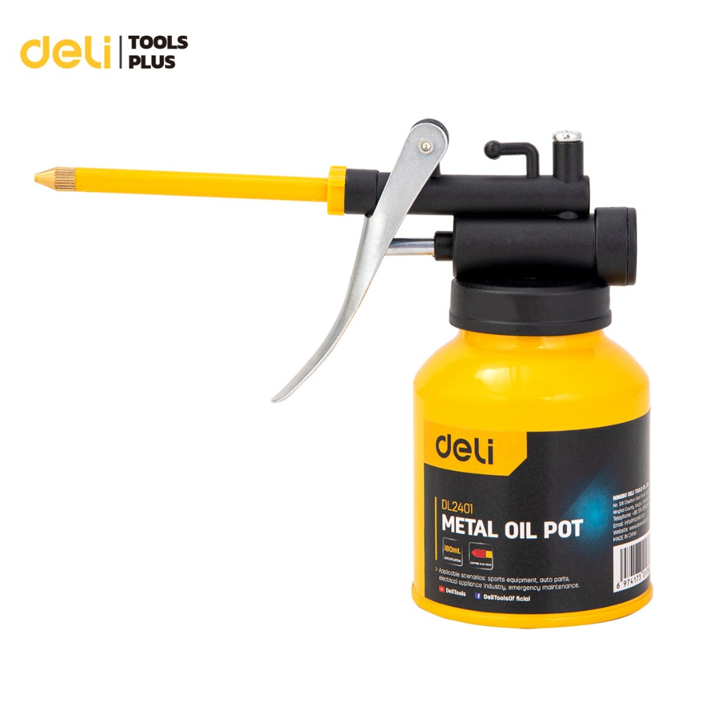 Deli กาหยอดน้ำมันเครื่อง กาน้ำมันเครื่อง 180ml สำหรับหยอดน้ำมันเครื่อง พ่นน้ำมันได้ดี Oil Can