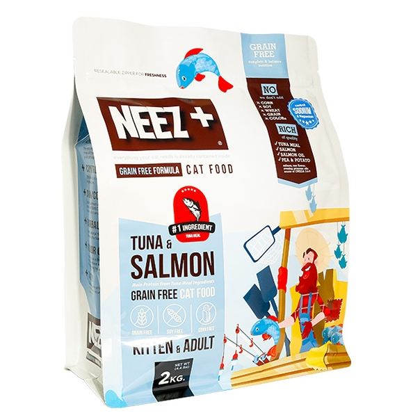 NEEZ+(นีซพลัส) อาหารแมว สูตรทูน่าและแซลมอน 2kg