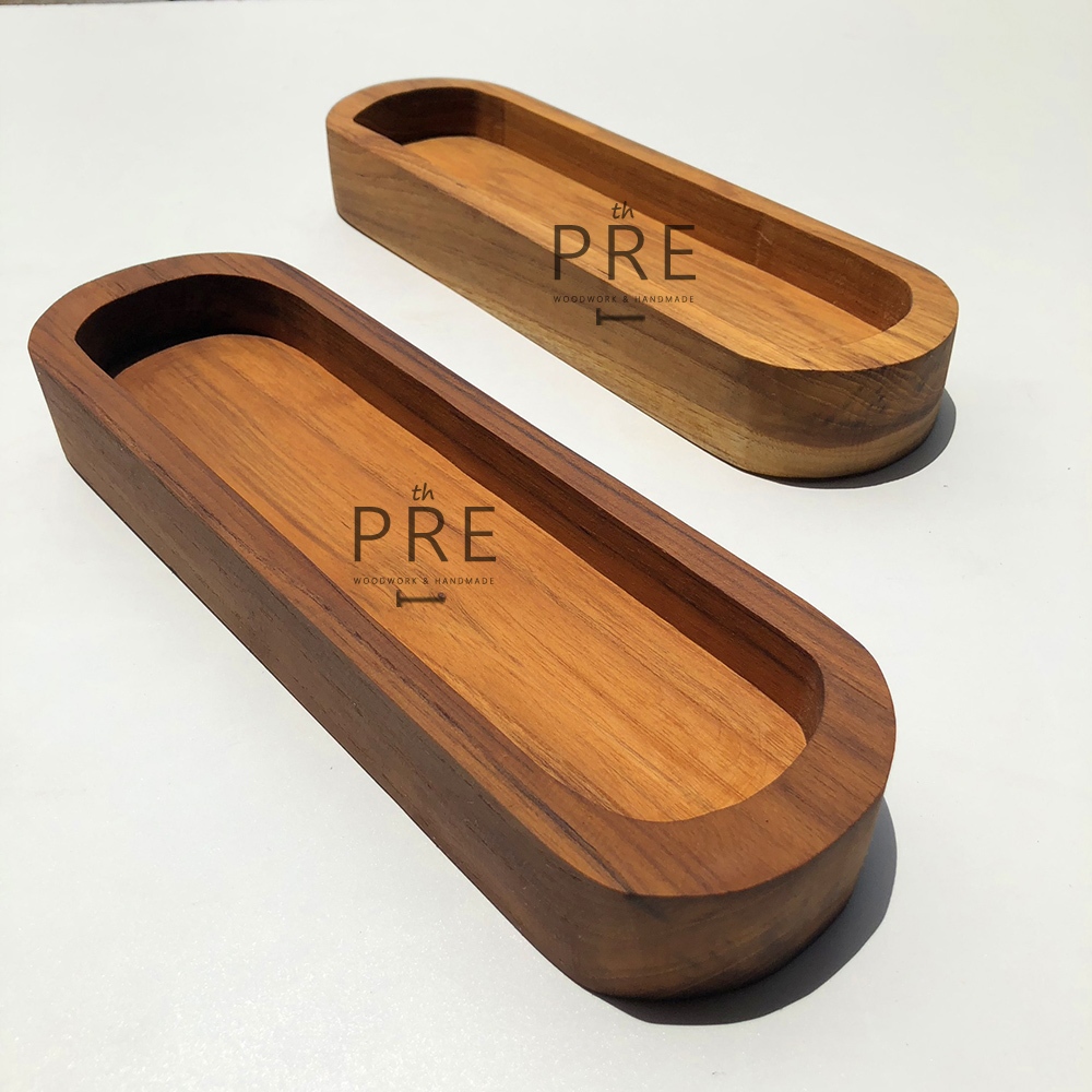 ถาดไม้สักรูปวงรี woodbox