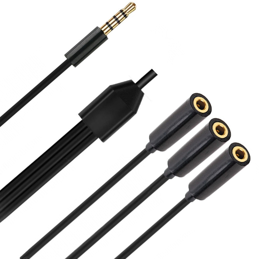 สายแยกหูฟัง 3ทาง 3.5mm (4-Pole) 3 Way Port Aux Multi Headphone Earphone Audio Splitter แต่ละช่อง รองรับ เสียงและไมค์ - รูปที่ 4