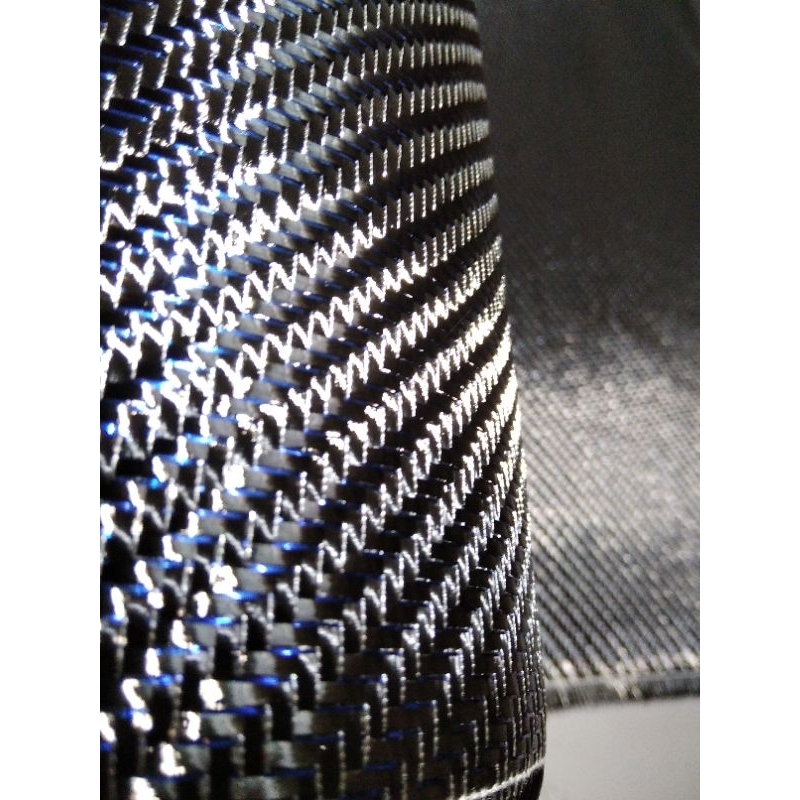 grade premium ผ้าคาร์บอนแท้ Aluminized gritter ขนาด 30 cm x 100 cm สีดำน้ำเงิน แสงไพลิน  ลาย2,carbon