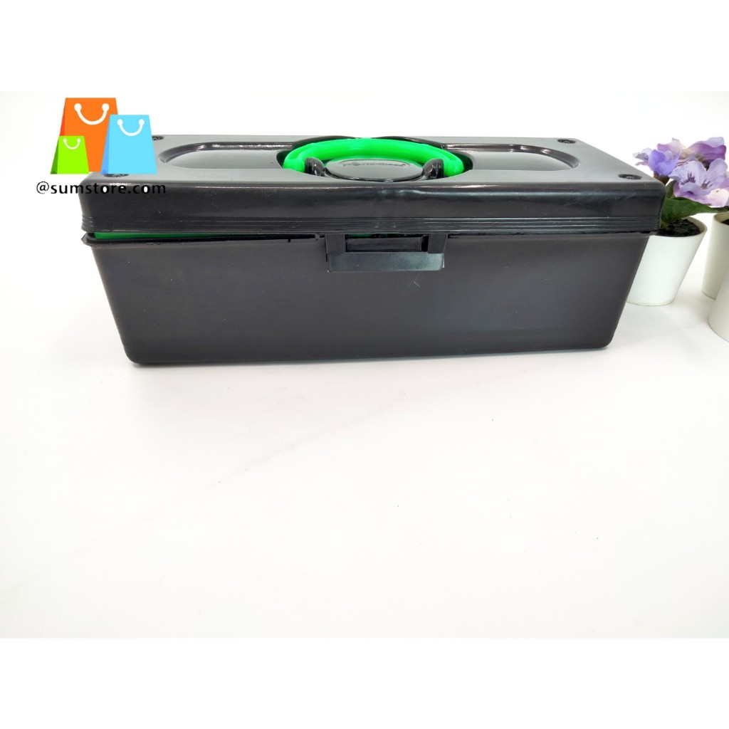 กล่องเครื่องมือ2ชั้น สีดำ (กxยxส) 12x30x10 CM. คละสี - รูปที่ 2