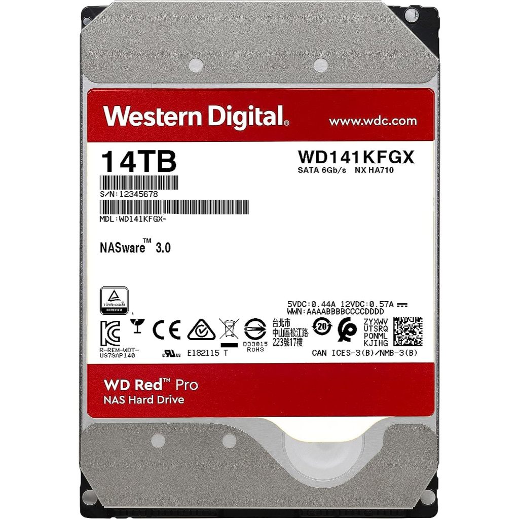 WD 14TB Red Pro NAS 7200 RPM 3.5"  WD142KFGX