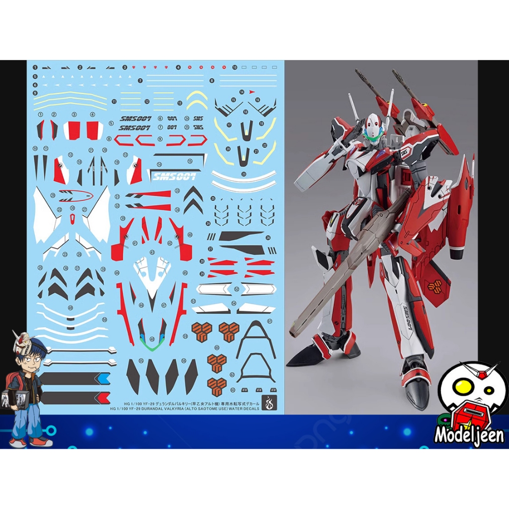 (Ghost Decal) Water Decal 170 HG YF-29 Durandal Valkyrie (Alto Saotome machine)