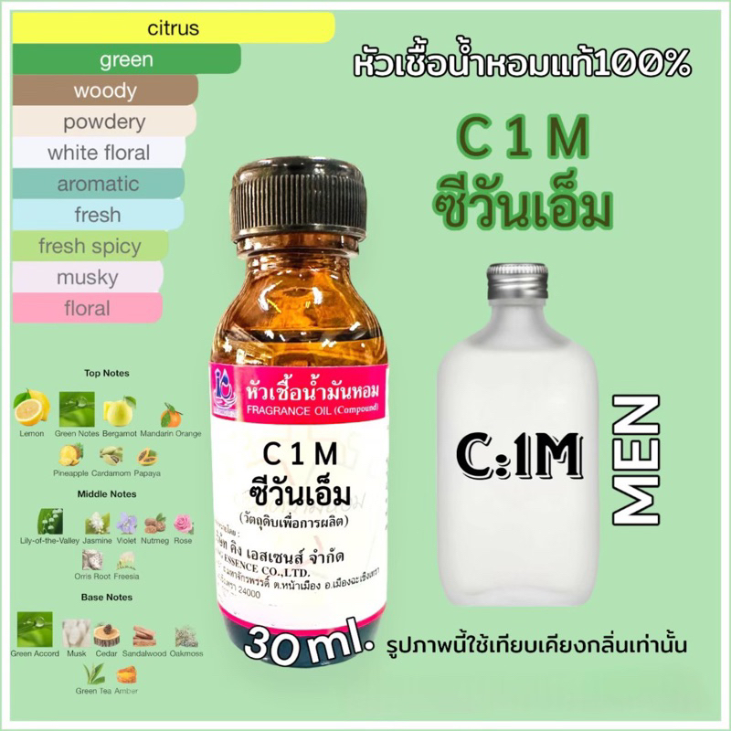 หัวเชื้อน้ำหอม100% กลิ่นซีวันเอ็ม C:1M ซีเค 30ml.