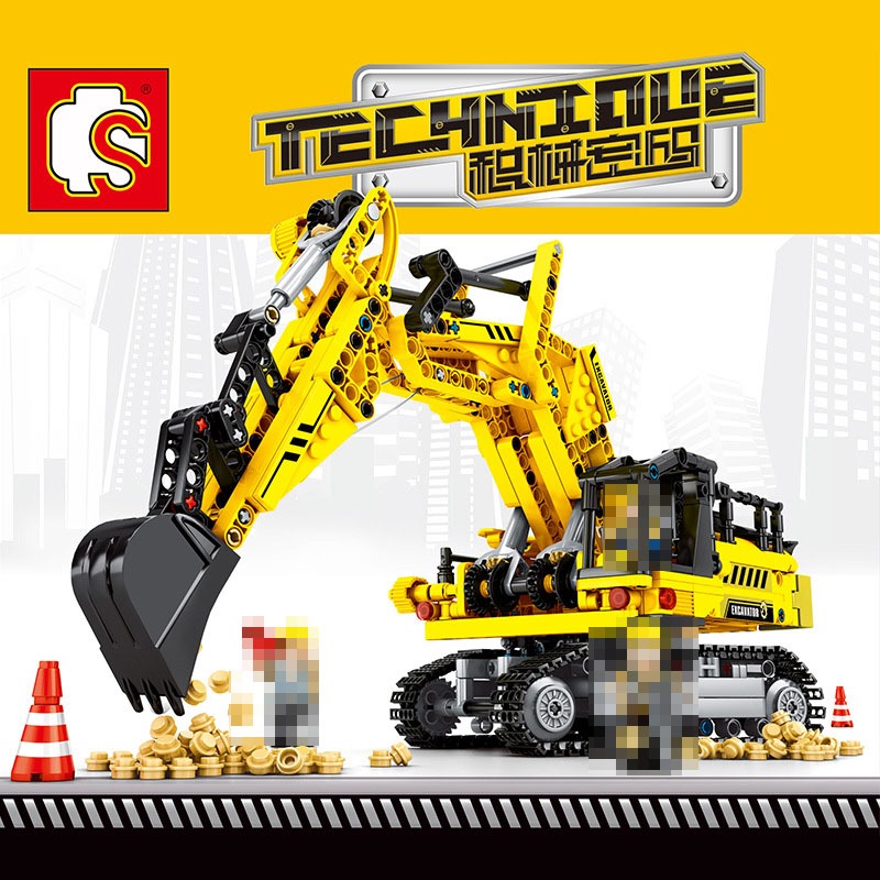 ProudNada Toys ของเล่นเด็กชุดตัวต่อรถแม็คโคร(กล่องใหญ่สุดคุ้ม) S TECHNIQUE CONSTRUCTION 841 PCS 701802