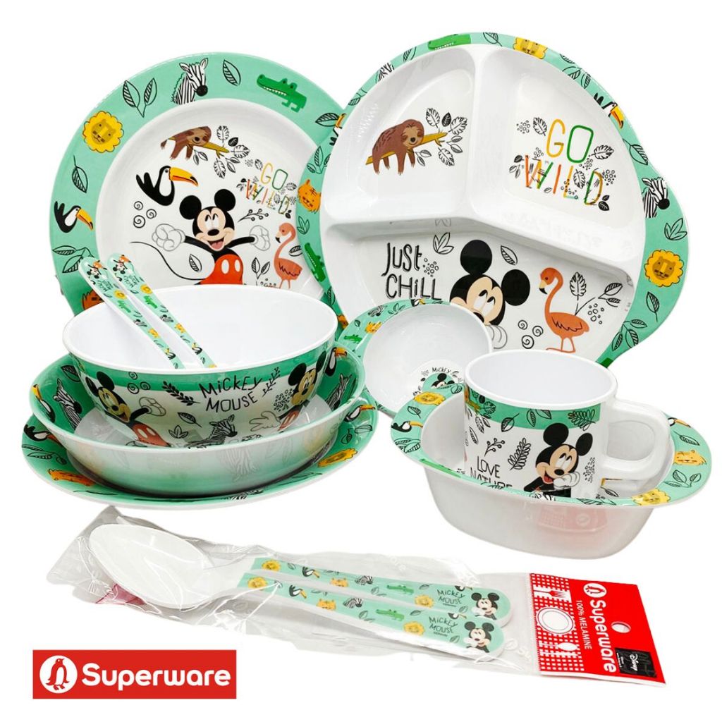 มิกกี้ ดูเดิ้ลซู จานข้าว แก้วน้ำ ถาดหลุม เมลามีน Disney Mickey ศรีไทยซุปเปอร์แวร์ Superware [ขายเป็นชิ้น]