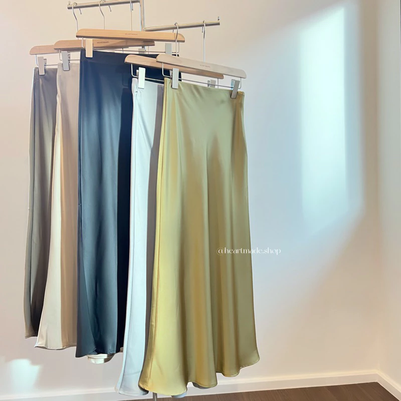 (A01) Heartmade - Claudia Satin Maxi Skirt ✨🪄 กระโปรงผ้าซาตินพรีเมียม ทรงหางปลาผ้าดีมาก